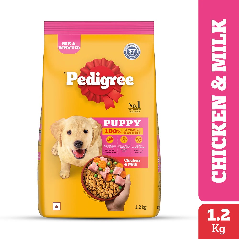 Pedigree Puppy Dog Food – Chicken & Milk | 1kg Pack | Complete & Balanced Nutrition