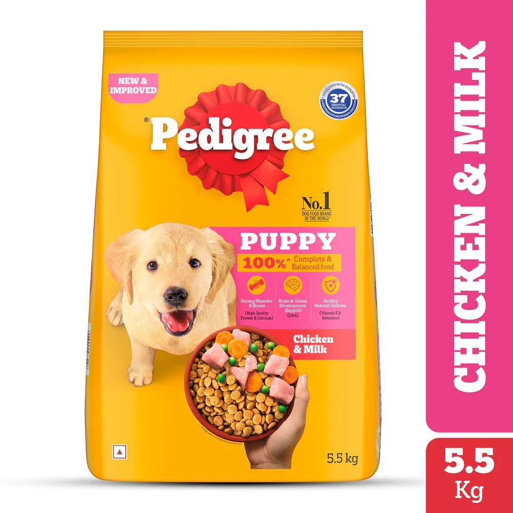Pedigree Puppy Dog Food – Chicken & Milk | 1kg Pack | Complete & Balanced Nutrition