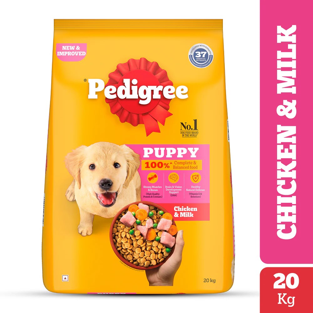 Pedigree Puppy Dog Food – Chicken & Milk | 1kg Pack | Complete & Balanced Nutrition