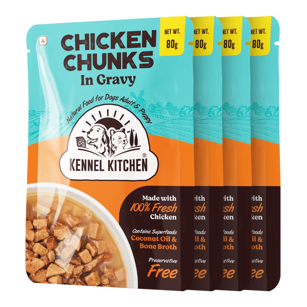 Kennel Kitchen Chicken Chunks in Gravy – 130g | Wet Dog Food for Puppies & Adults | 100% Fresh Chicken, Coconut Oil & Bone Broth (Copy)