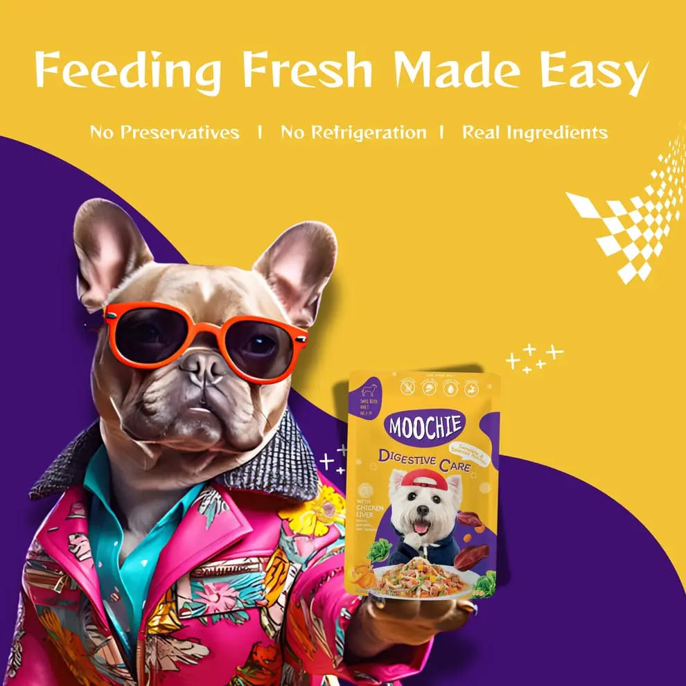 Moochie Digestive Care Casserole with Chicken Liver Gravy - Adult Dog Wet Food Nannan