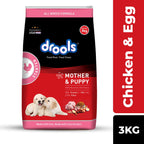 Drools Mother & Puppy Starter Dog Food – Chicken & Egg, DHA Added | 3kg | High Protein, Easy Digestion, For All Breeds