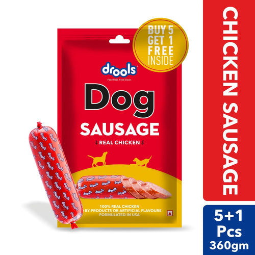 Drools Dog Sausage – Real Chicken | Healthy Dog Treat | High Protein Snack | No Artificial Flavours
