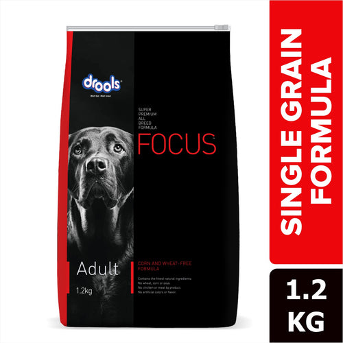 Drools Focus Adult Super Premium Dog Food – Real Chicken, High Protein | All Breed Nutrition | 1.2kg / 4kg / 8kg / 12kg Pack