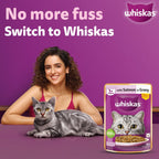 Whiskas Adult Cat Food – Salmon in Gravy | 80g Pouch | Wet Food for Cats | Complete & Balanced Nutrition
