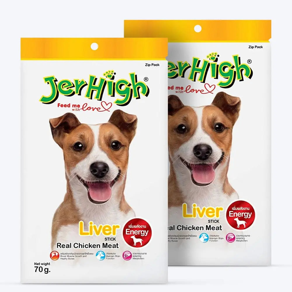 JerHigh Dog Treats – Liver Flavor Stick | Real Chicken Meat | 70g - 400g Packs Nannan