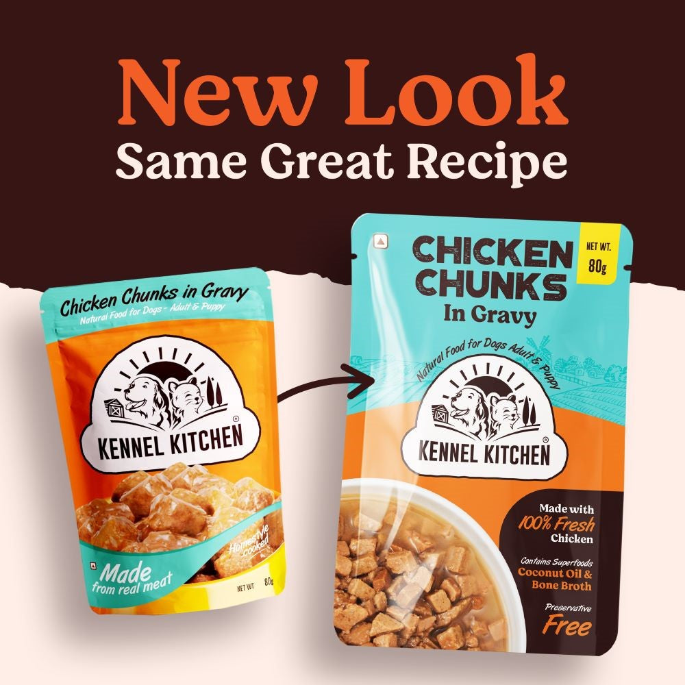 Kennel Kitchen Chicken Chunks in Gravy – 130g | Wet Dog Food for Puppies & Adults | 100% Fresh Chicken, Coconut Oil & Bone Broth (Copy)