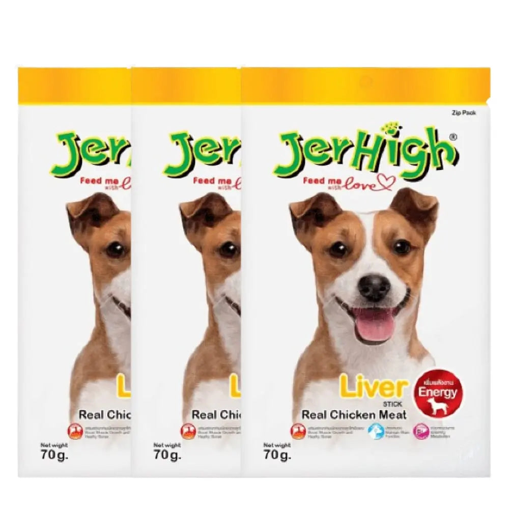 JerHigh Dog Treats – Liver Flavor Stick | Real Chicken Meat | 70g - 400g Packs Nannan
