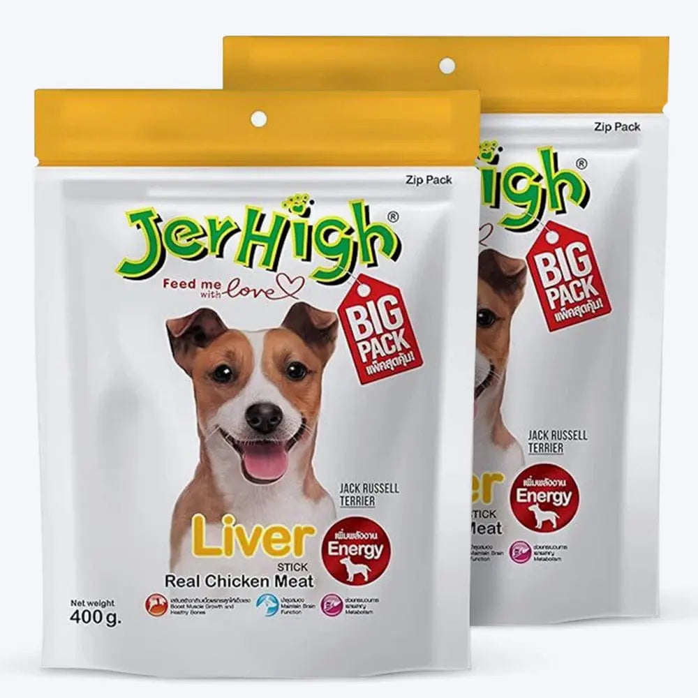JerHigh Dog Treats – Liver Flavor Stick | Real Chicken Meat | 70g - 400g Packs Nannan