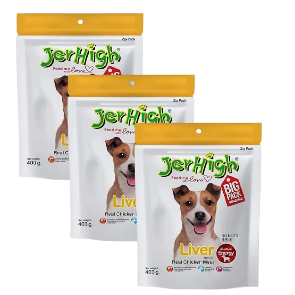 JerHigh Dog Treats – Liver Flavor Stick | Real Chicken Meat | 70g - 400g Packs Nannan
