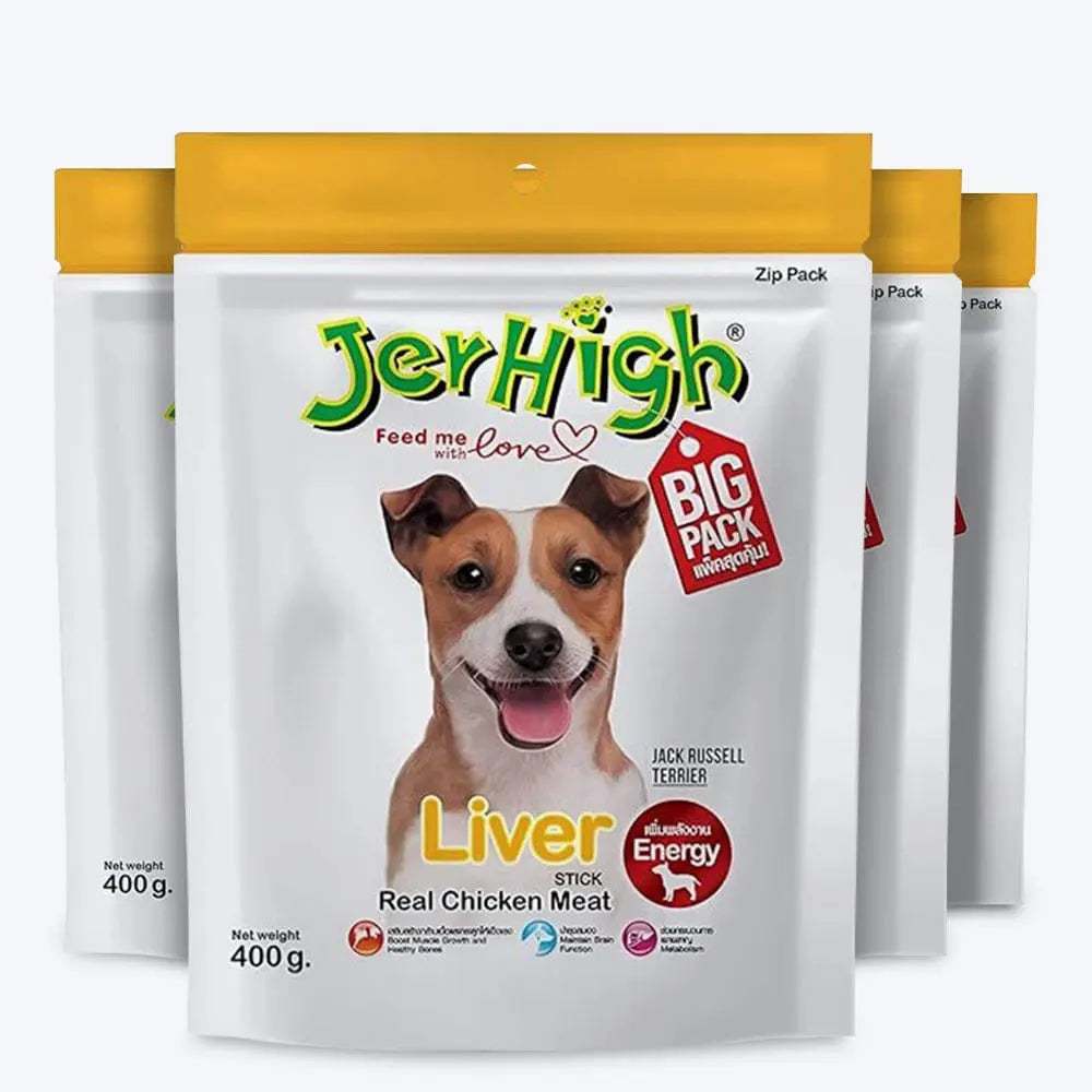 JerHigh Dog Treats – Liver Flavor Stick | Real Chicken Meat | 70g - 400g Packs Nannan