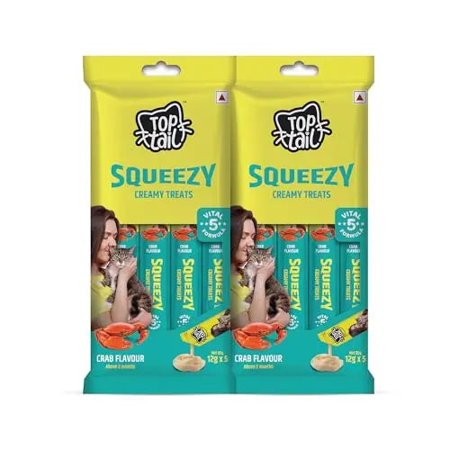 Top Tail Squeezy Creamy Treats for Cats – Crab Flavour (60g) Nannan