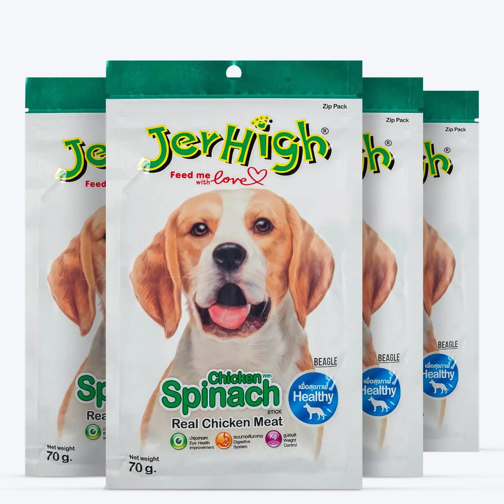 JerHigh Dog Treats – Spinach Flavor Stick | Real Chicken Meat | 70g - 400g Packs Nannan
