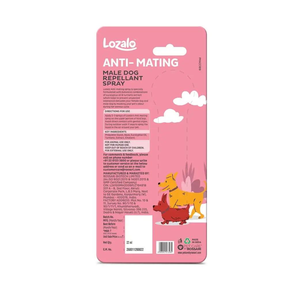 Lozalo Anti-Mating Male Dog Repellent Spray for Female Dogs (22ml) Nannan
