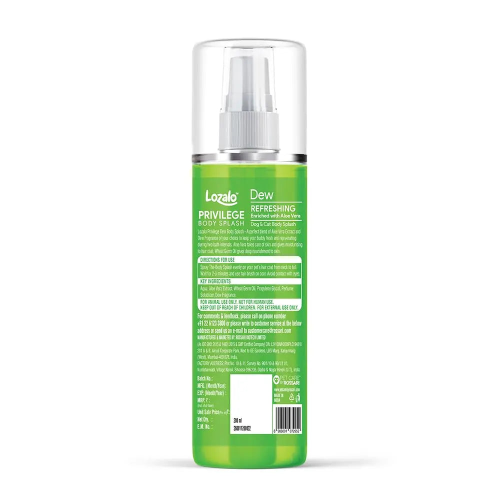 Lozalo Privilege Body Splash Dew for Dogs & Cats – 200ml Nannan