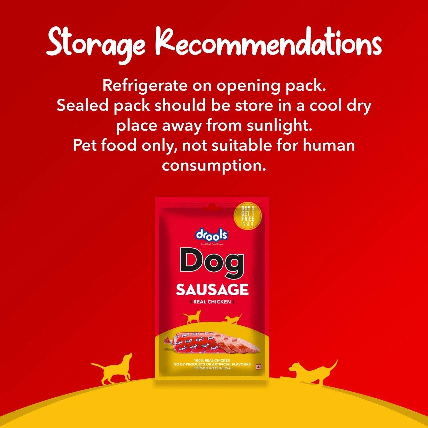 Drools Dog Sausage – Real Chicken | Healthy Dog Treat | High Protein Snack | No Artificial Flavours
