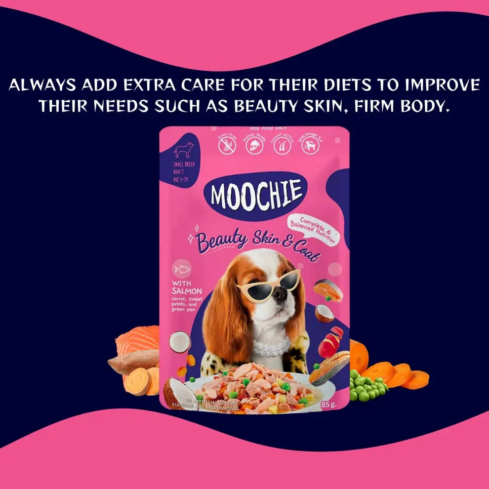Moochie Beauty Skin and Coat Casserole with Salmon Gravy - Adult Dog Wet Food Nannan