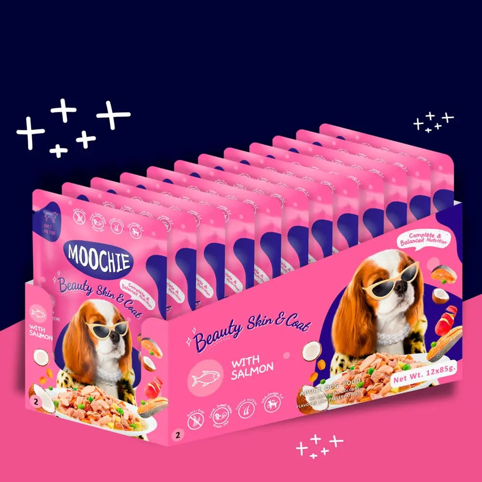 Moochie Beauty Skin and Coat Casserole with Salmon Gravy - Adult Dog Wet Food Nannan
