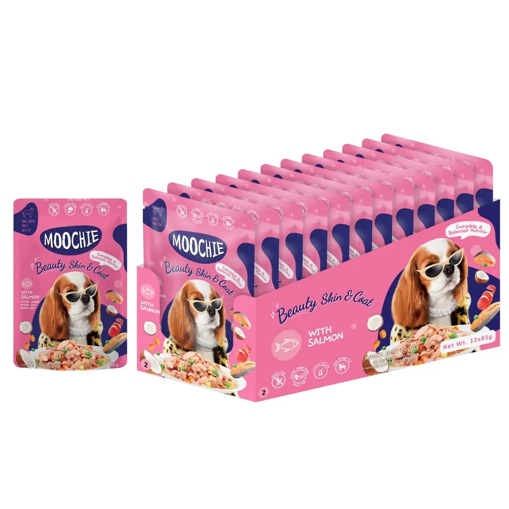 Moochie Beauty Skin and Coat Casserole with Salmon Gravy - Adult Dog Wet Food Nannan