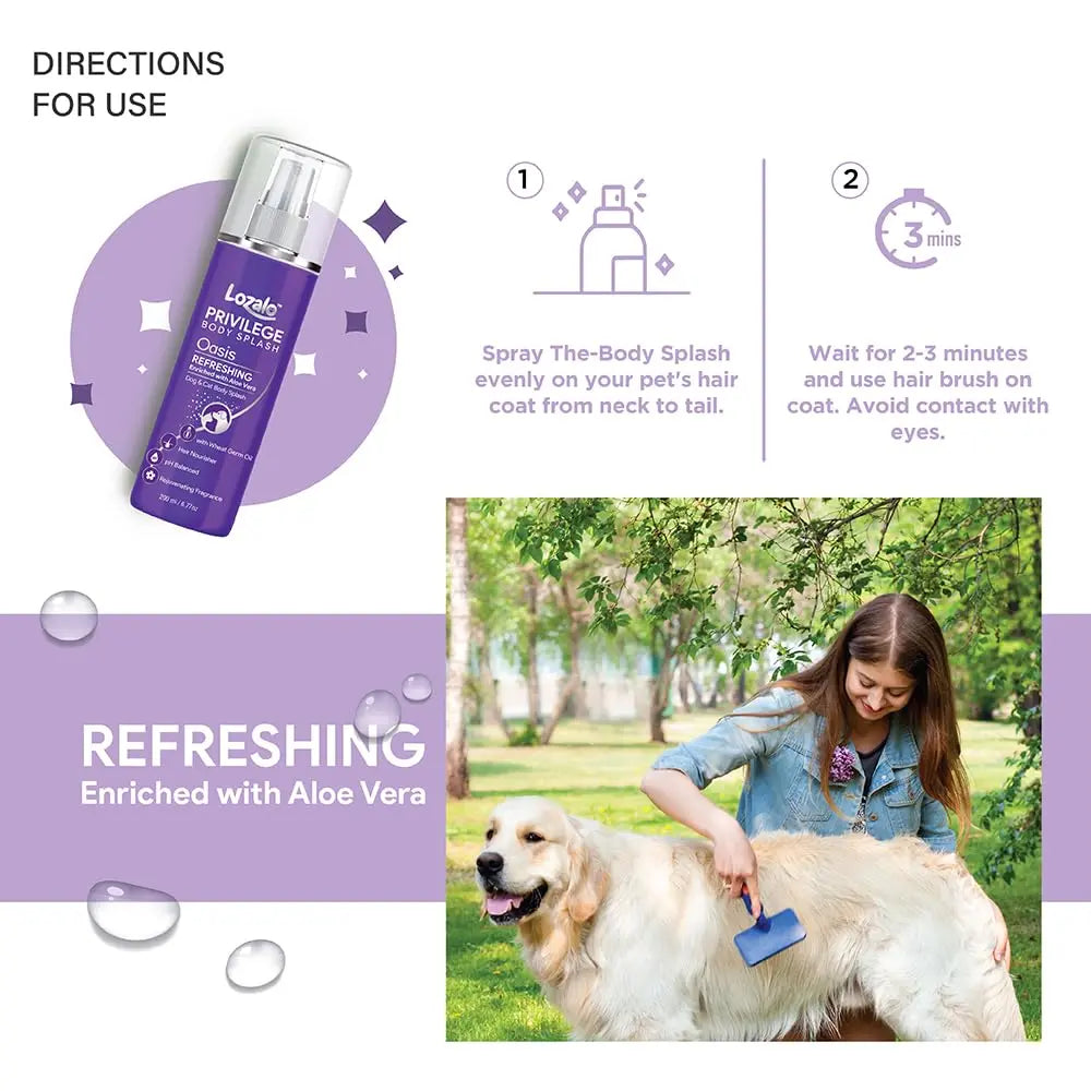 Lozalo Privilege Body Splash Oasis for Dogs & Cats – 200ml Nannan