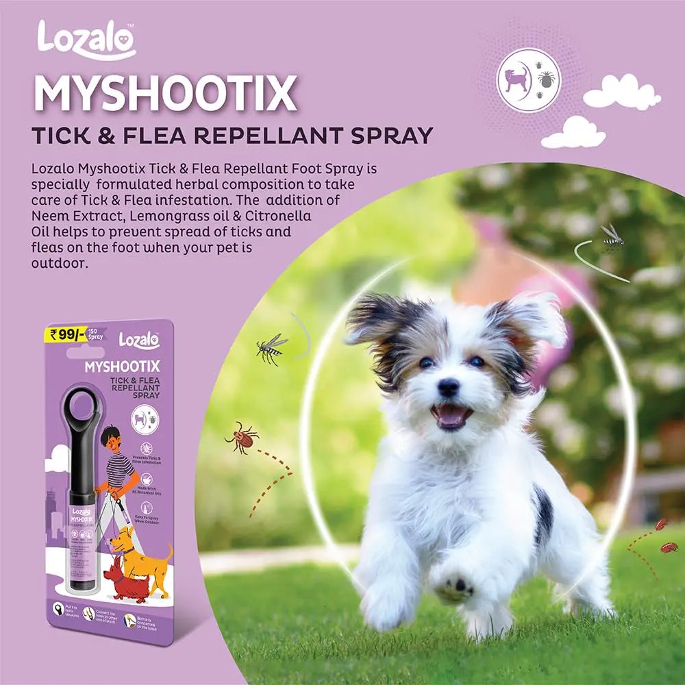 Lozalo Myshootix Tick & Flea Repellent Spray for Dogs (22ml) Nannan