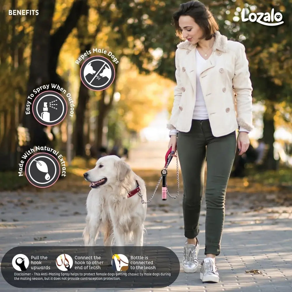Lozalo Anti-Mating Male Dog Repellent Spray for Female Dogs (22ml) Nannan