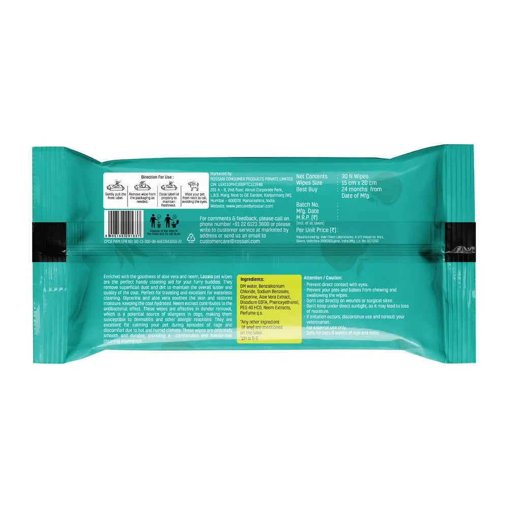 Lozalo Pet Wipes – Fresh Apple Flavour (80 Wipes) Nannan