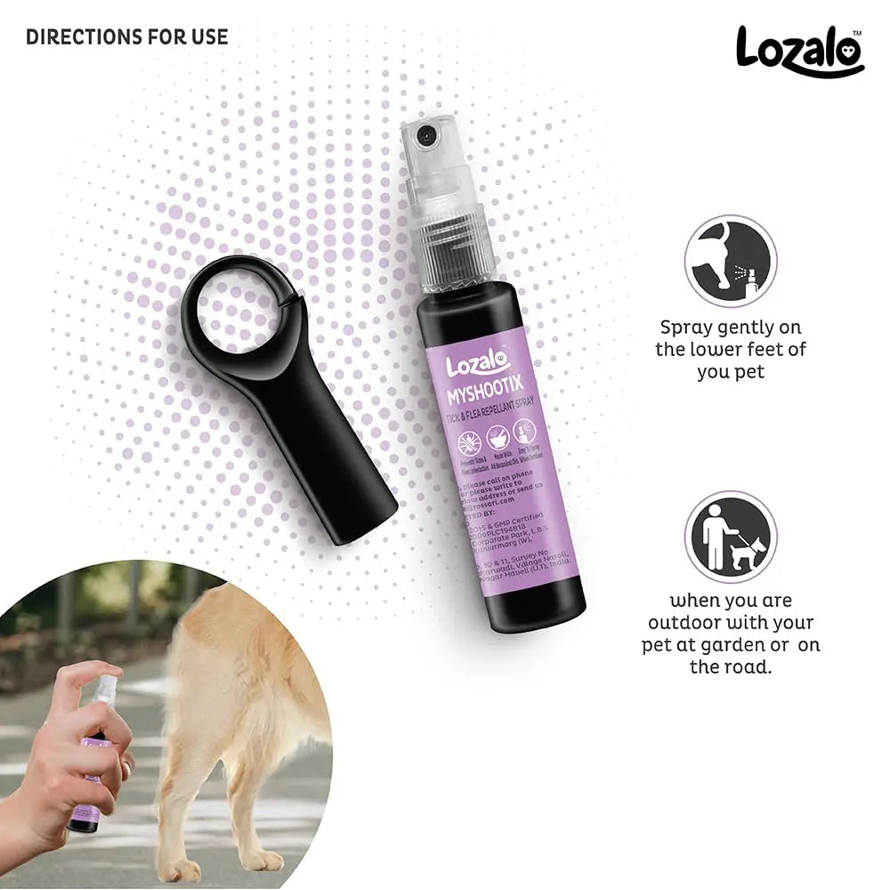 Lozalo Myshootix Tick & Flea Repellent Spray for Dogs (22ml) Nannan