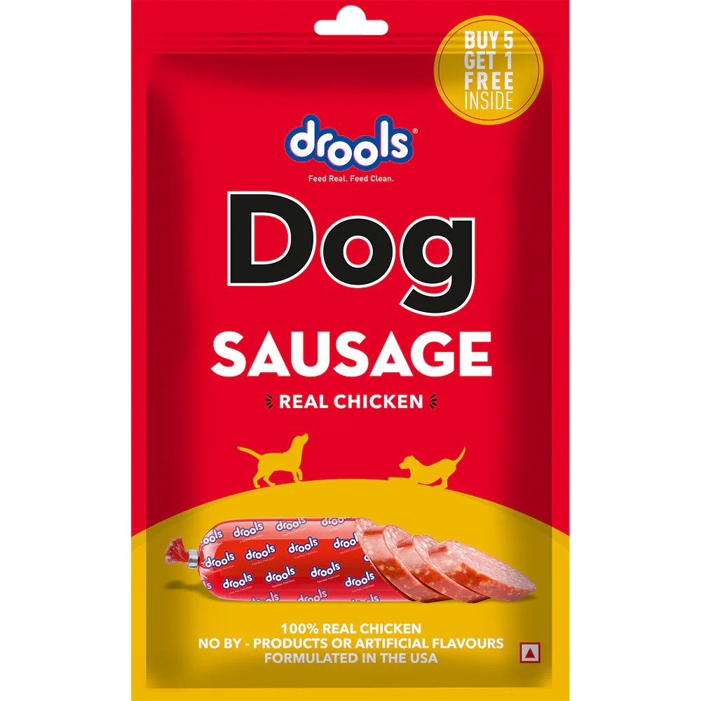 Drools Dog Sausage – Real Chicken | Healthy Dog Treat | High Protein Snack | No Artificial Flavours