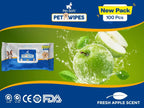 Pet Soft Wipes – Fresh Apple Flavour (100 Wipes) Nannan
