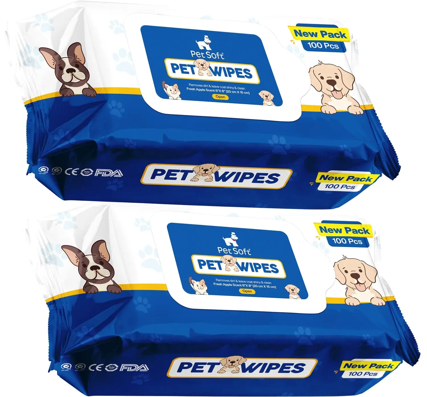 Pet Soft Wipes – Fresh Apple Flavour (100 Wipes) Nannan