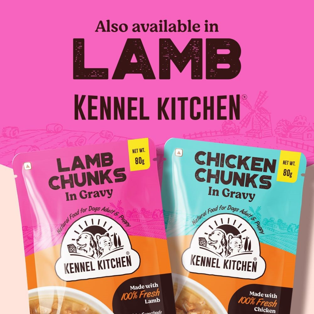 Kennel Kitchen Chicken Chunks in Gravy – 130g | Wet Dog Food for Puppies & Adults | 100% Fresh Chicken, Coconut Oil & Bone Broth (Copy)
