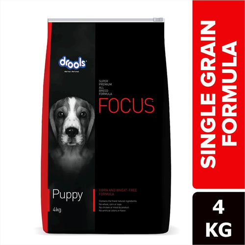 Drools Focus Puppy Super Premium Dog Food – Rich in Chicken | For All Breeds | High Protein & DHA Formula | 1.2kg / 4kg /  12kg Pack