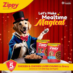 Zippy Chicken & Liver Chunks in Gravy for Adult Dogs (85g) Nannan