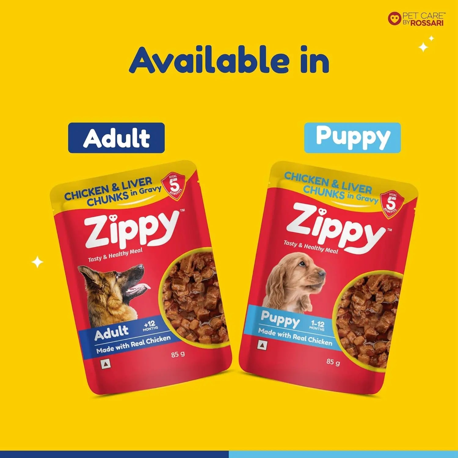 Zippy Chicken & Liver Chunks in Gravy for Adult Dogs (85g) Nannan