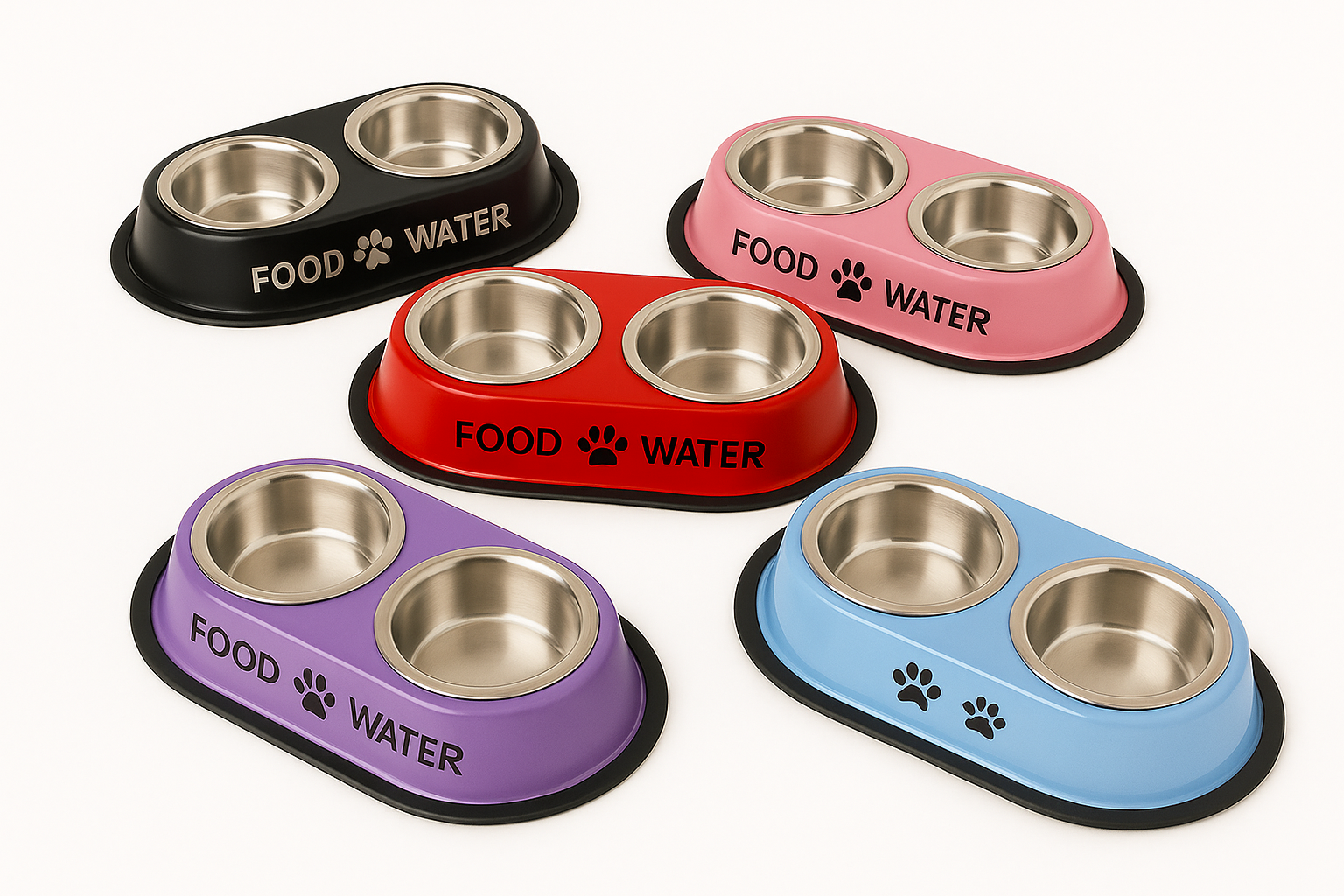 Nannan Double Dinner Bowl for Large Dogs - Large Size 1600ml x 2