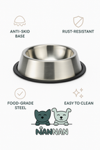 Stainless Steel Pet Bowl – Anti-Skid, Food-Grade & Easy to Clean | For Dogs & Cats