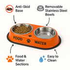 Nannan Double Dinner Bowl for Large Dogs - Large Size 1600ml x 2