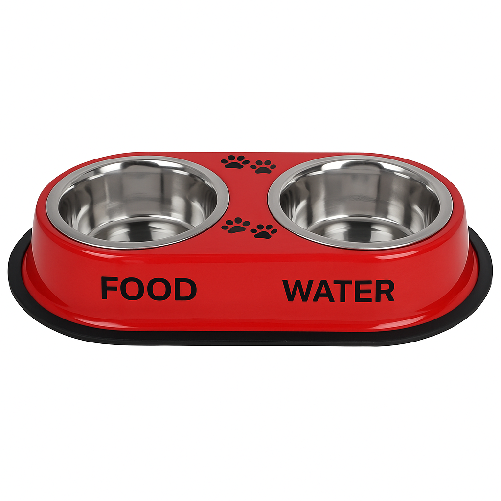 Nannan Double Dinner Bowl for Medium Dogs & Cats - Medium Size 900ml x 2