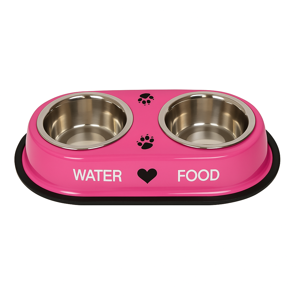 Nannan Double Dinner Bowl for Small Dogs & Cats - Small Size 400ml x 2