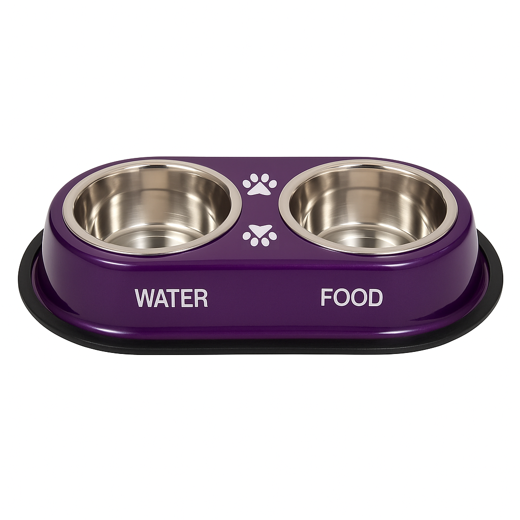 Nannan Double Dinner Bowl for Medium Dogs & Cats - Medium Size 900ml x 2