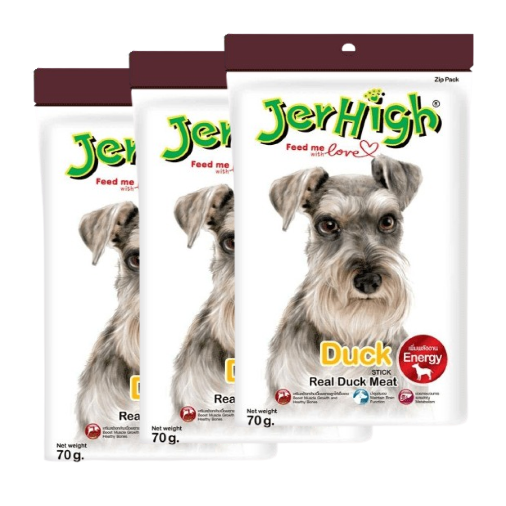 JerHigh Dog Treats – Duck Flavor Stick | Real Chicken Meat | 70g Packs