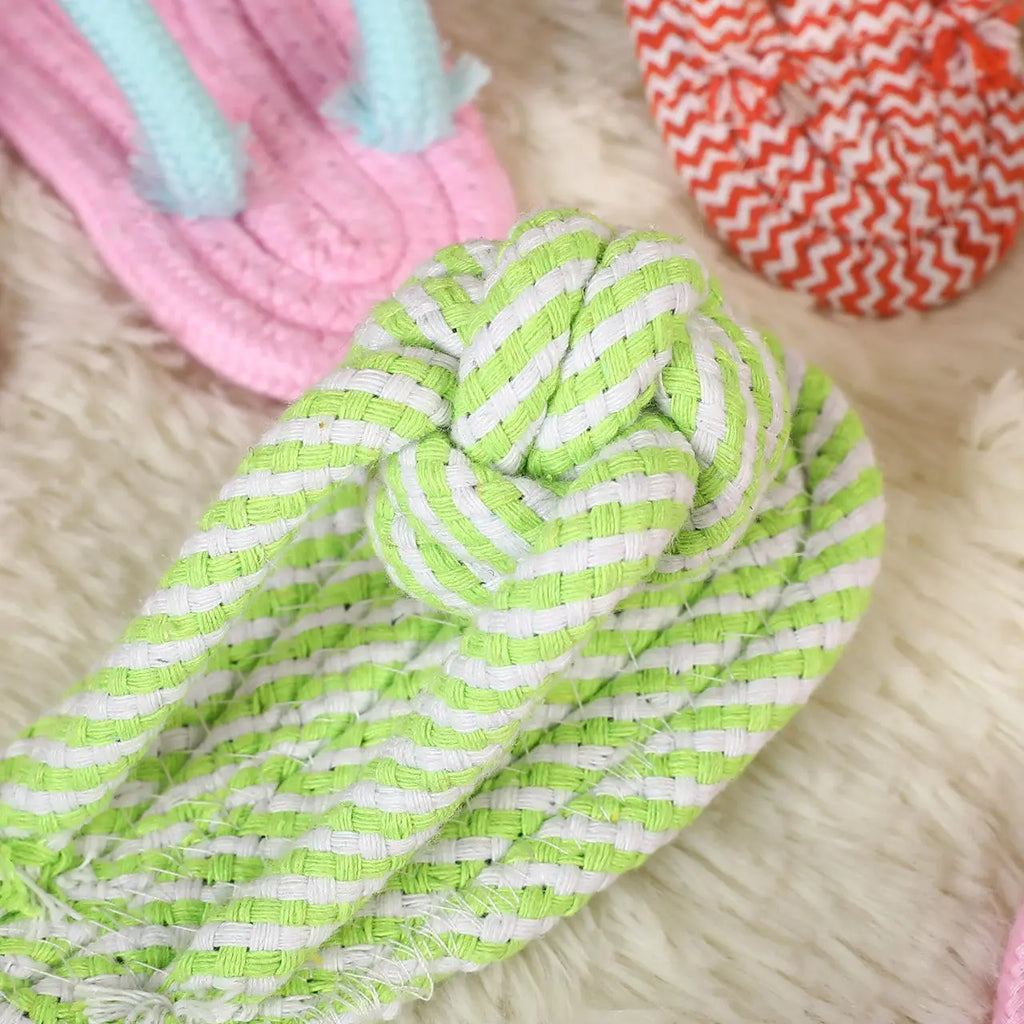 POlyster Cotton Rope Ball Toy with knot Handle Nannan