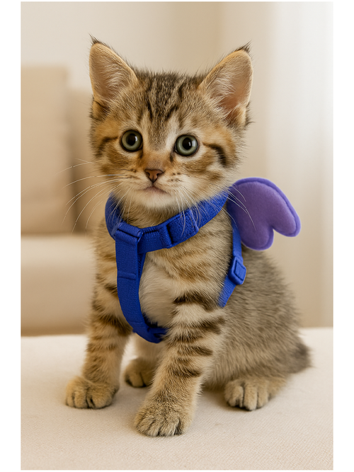 Cat Harness & Leash Set – Adjustable Soft Nylon with Cute Butterfly Wings | For Kittens & Cats | Escape-Proof & Stylish