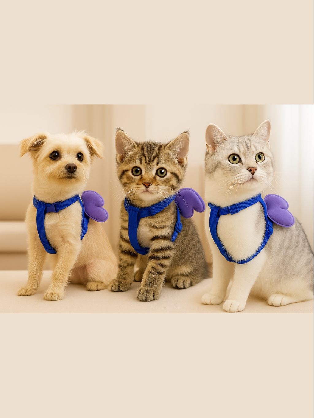 Cat Harness & Leash Set – Adjustable Soft Nylon with Cute Butterfly Wings | For Kittens & Cats | Escape-Proof & Stylish