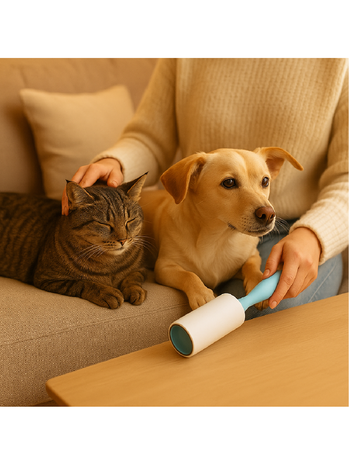 Pet Lint Roller | Quick-Clean Roller for Pet Hair, Dust & Dander | Handy & Reusable Tool for Cats, Dogs, Furniture & Clothes