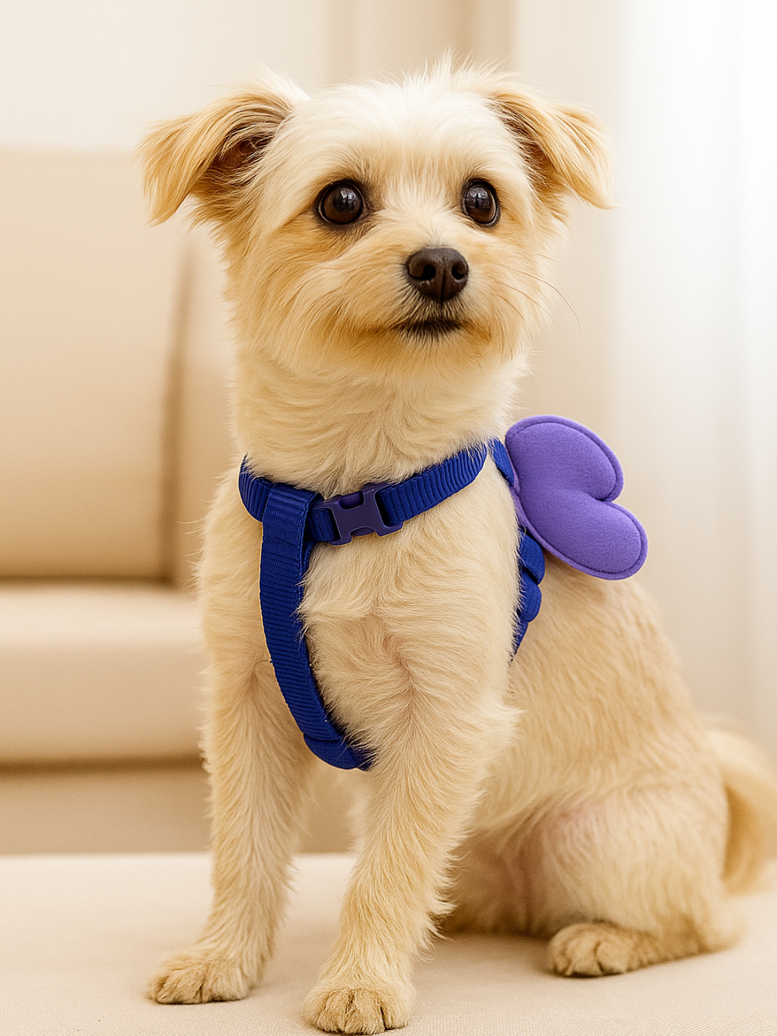 Small Dog Harness & Leash Set – Adjustable with Soft Butterfly Wings | Escape-Proof & Comfortable for Puppies & Toy Breeds