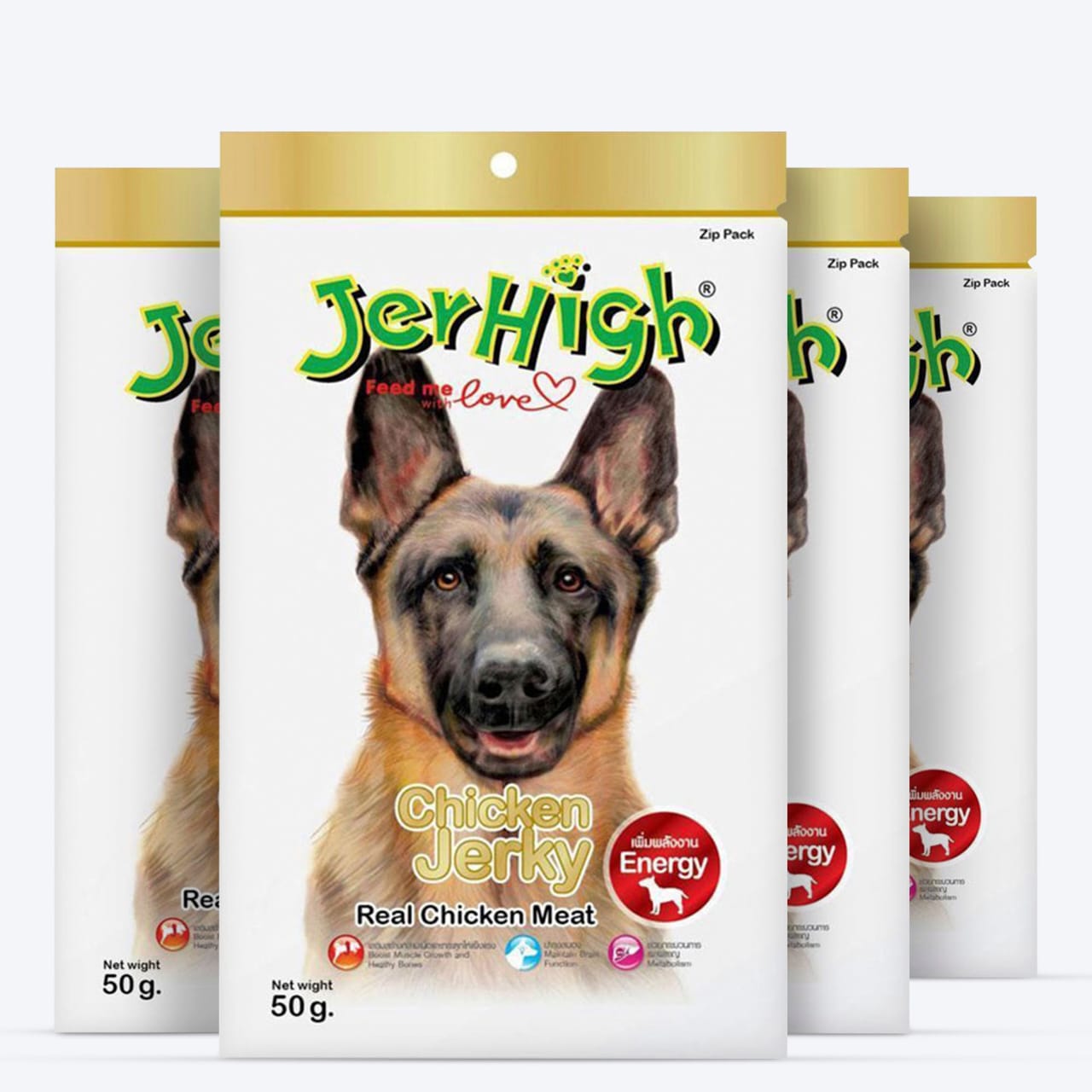 JerHigh Dog Treats – Chicken Flavor Stick | Real Chicken Meat | 50g Packs