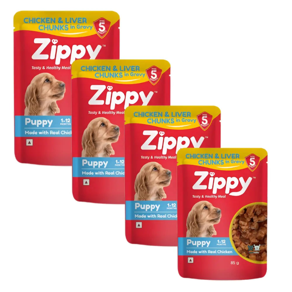 Zippy Chicken & Liver Chunks in Gravy for Puppy (85g) Nannan