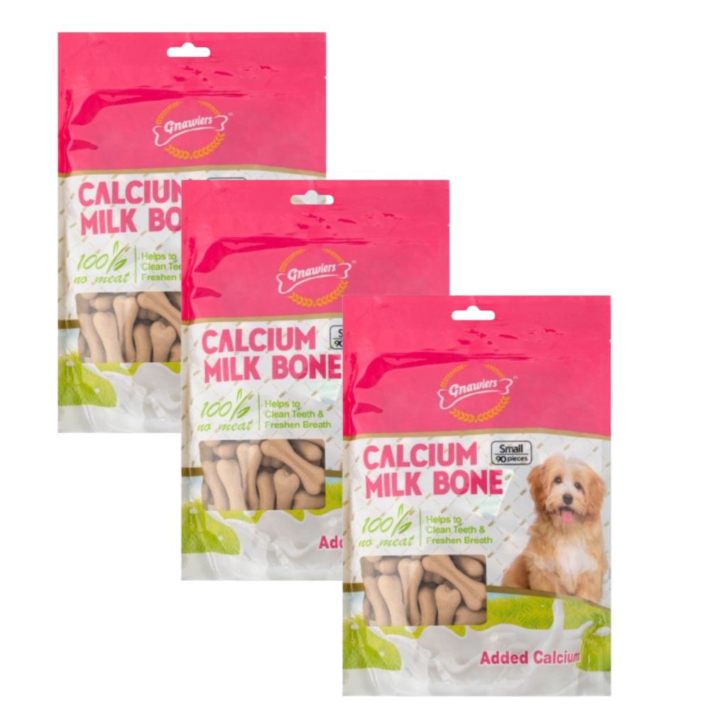 Gnawlers - Calcium Milk Bone Dog Treats – Small Breed | Dental Chews for Dogs - 850g (90 Pieces Pack)
